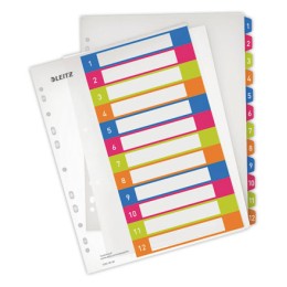 1 Jeu d'intercalaires numériques LEITZ Wow - A4 - 12 onglets