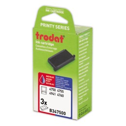 1 Blister de 3 Encriers Trodat 4750 bleu/ rouge