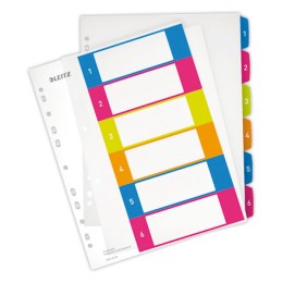 1 Jeu d'intercalaires numériques LEITZ Wow - A4 - 6 onglets