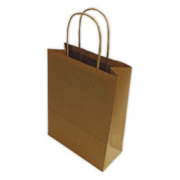 1 Carton de 200 Sac poignées torsadées format Moyen : 22 x 33 x 10 cm- Naturel