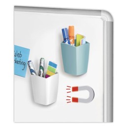 1 Pot à crayons magnétique blanc pour tableau en verre