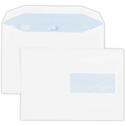 1 Boite de 500 Enveloppes mise sous pli automatique gommées 162x229 mm fenêtre 45x100