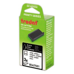 1 Blister de 3 Encriers Trodat 4750 noir