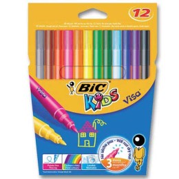 1 Blister de 12 Feutres BIC Kids Visa - Pointe fine