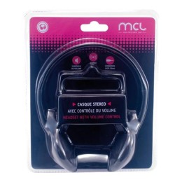 MCL Casque stéréo avec contrôle du volume - Noir