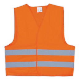 1 Gilet de sécurité orange - 2 bandes réfléchissantes